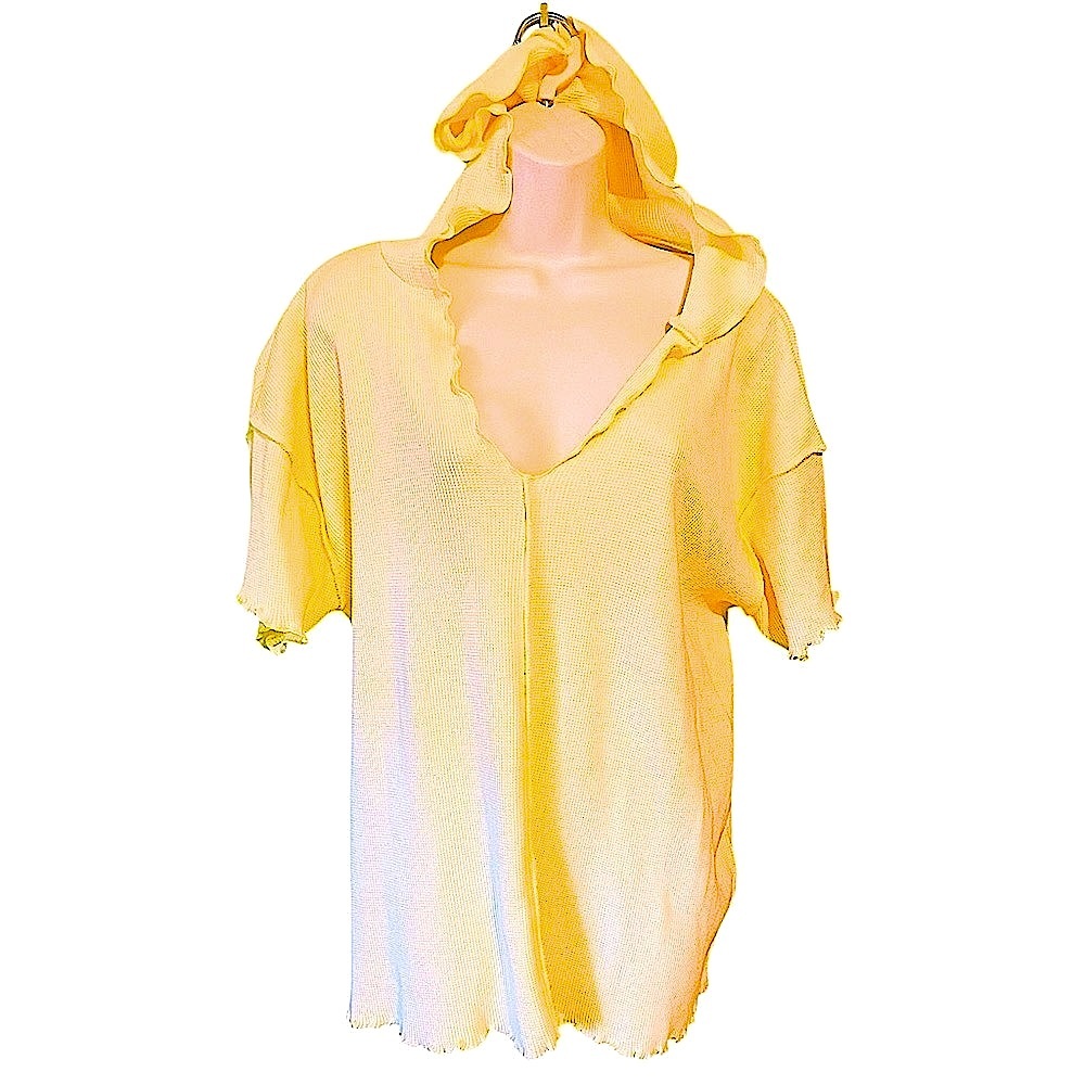Fitigues Pale Yellow Hoodie Waffle Made in USA